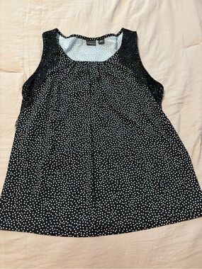 Covington Black Polka Dot Sleeveless Top - Classic Women's Tank - XL